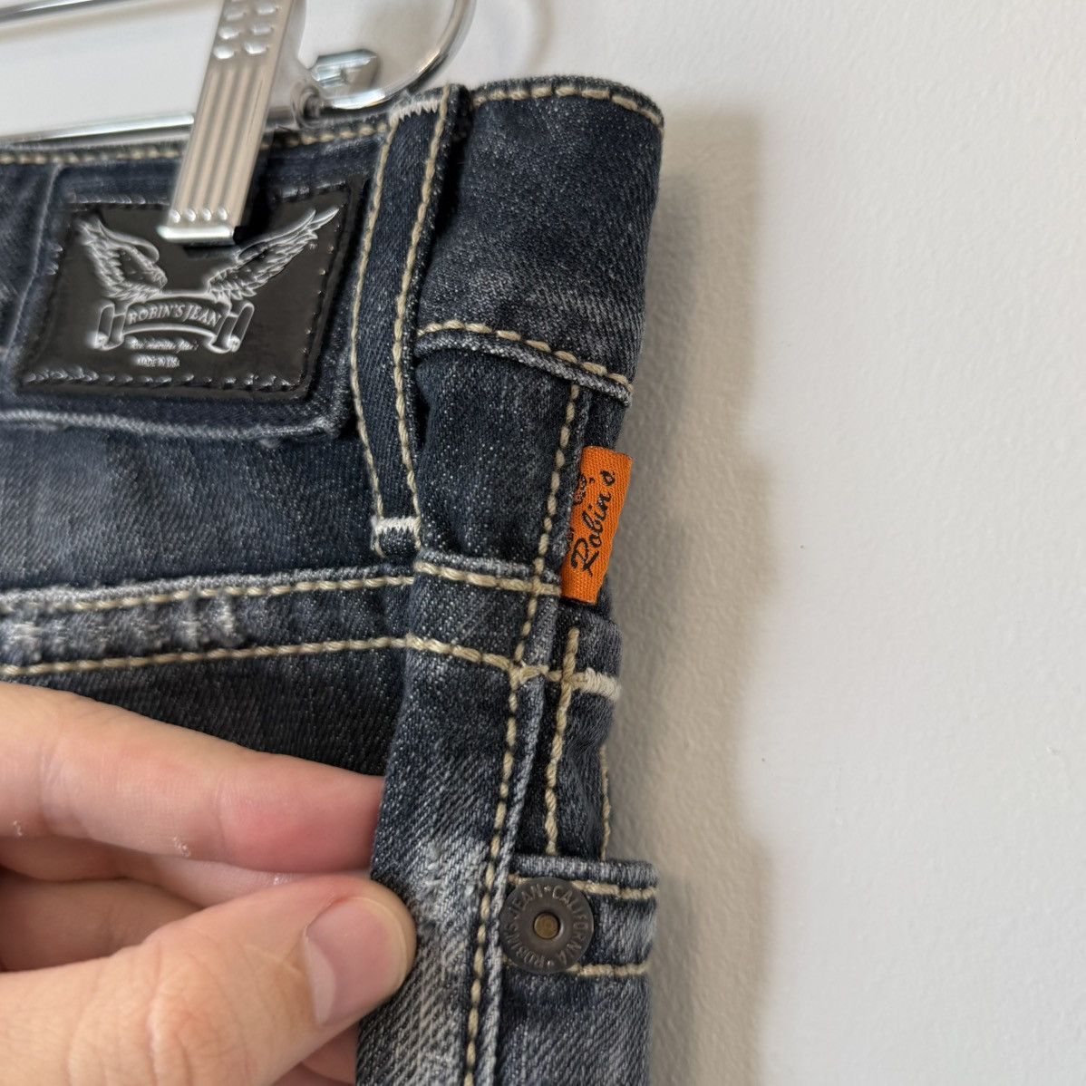 Robins Jeans Robin’s Jeans Racer Faded Leather Accent Bootcut Denim Y2K Size US 34 / EU 50 - 9 Thumbnail
