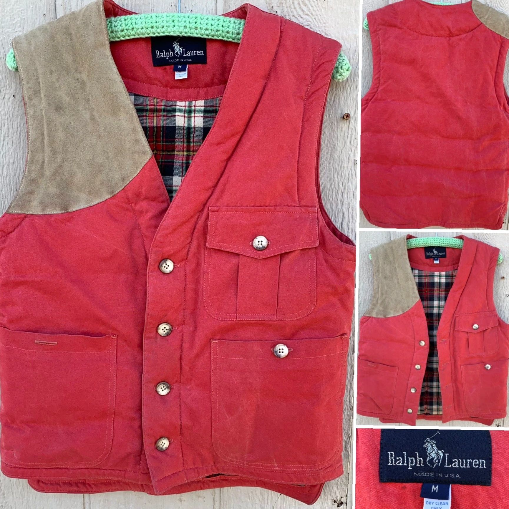 Ralph Lauren VINTAGE Ralph Lauren Vest Hunting Outdoor Plaid Lined Cotton M Men USA Shirt? Size US M / EU 48-50 / 2 - 4 Thumbnail