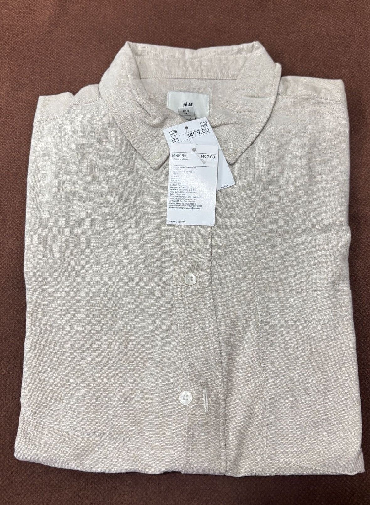 H&M H&M Beige Shirt - New with Tags Size 38L - 1 Thumbnail