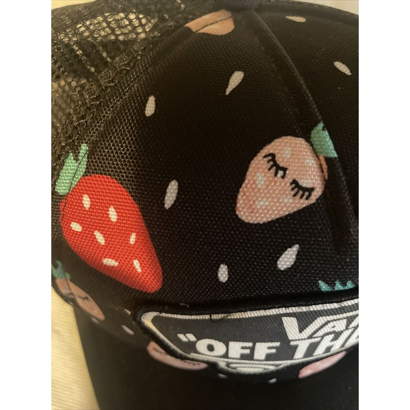 Vans Vans off the wall black SnapBack baseball hat w/red pink str Size ONE SIZE - 9 Thumbnail