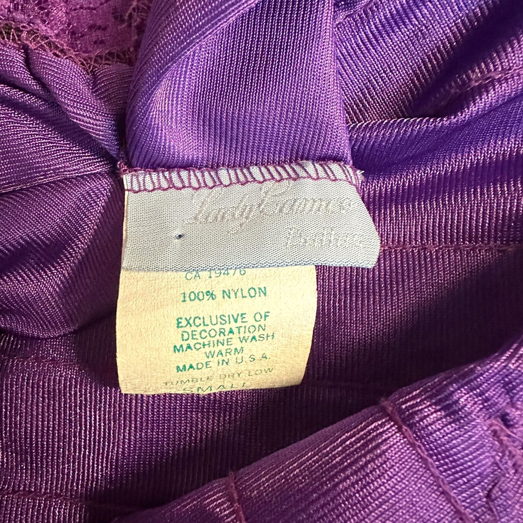 Vintage Lady Cameo Nylon Satin Negligee Jumpsuit PJ’s Loungewear Jeannie Leg Size S Purple Small Mens? No gender provided. Size 28" / US 6 / IT 42 - 5 Thumbnail