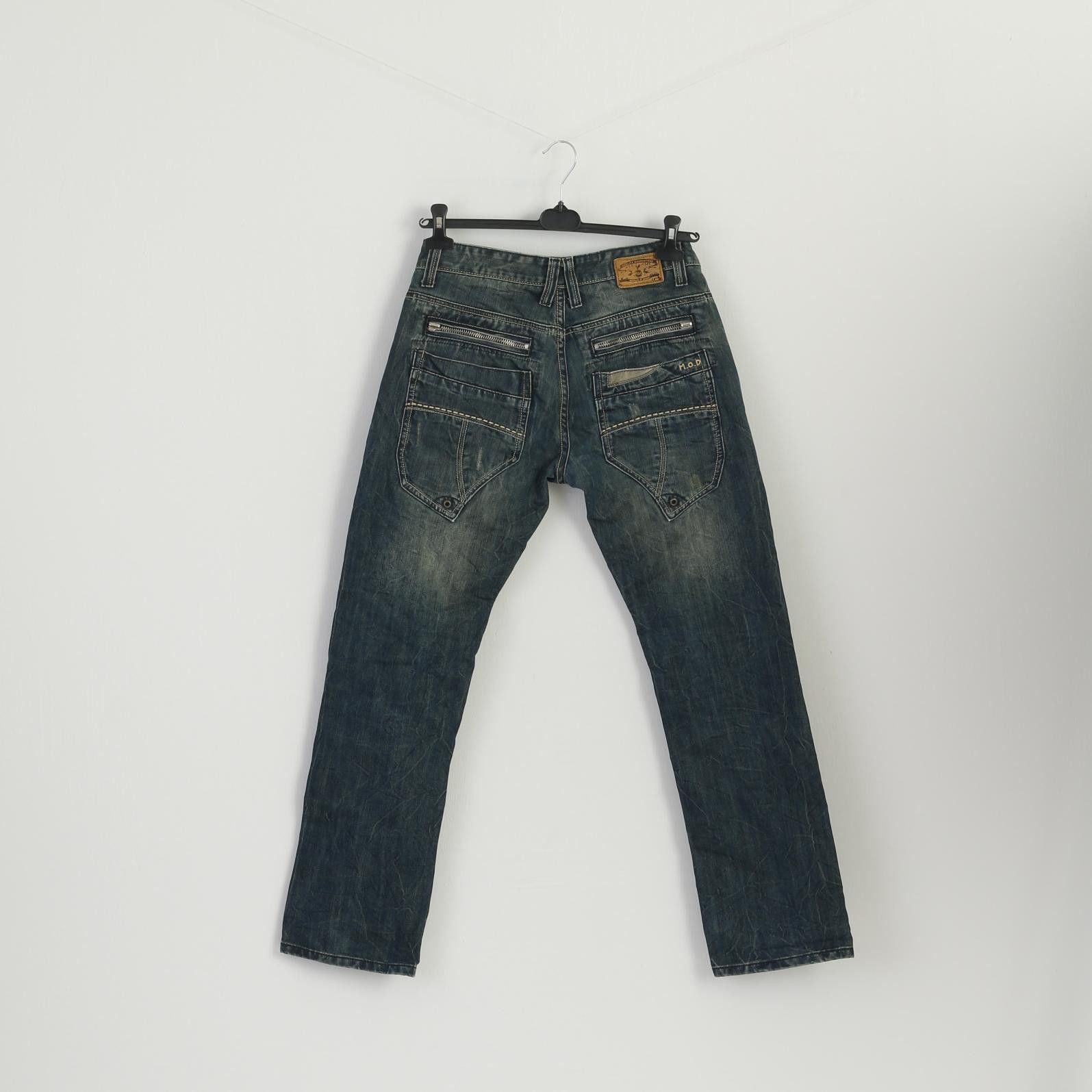 Vintage MOD Men 32 Jeans Trousers Navy Cotton 0107 Size US 32 / EU 48 - 6 Thumbnail
