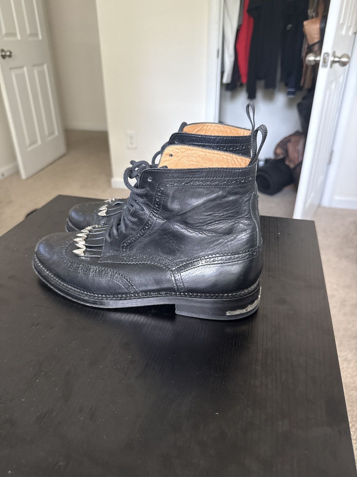 TOGA VIRILIS Exclusive Black Fringed Boots Size US 9 / EU 42 - 2 Thumbnail