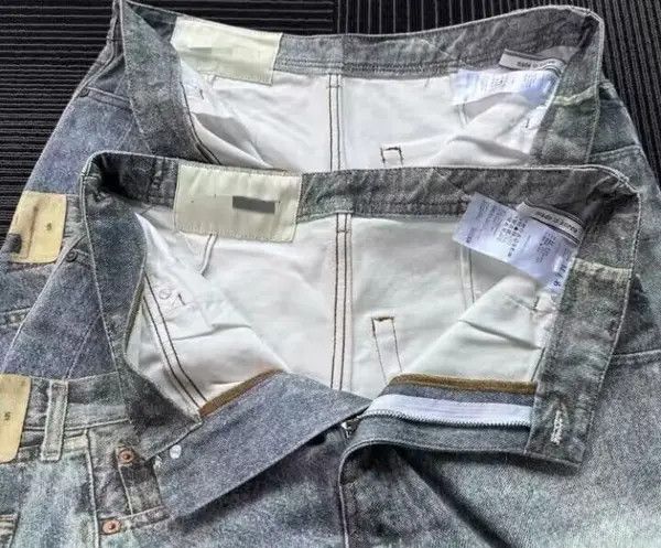 VIBE Digitally printed distressed washed denim trousers Size US 34 / EU 50 - 4 Thumbnail