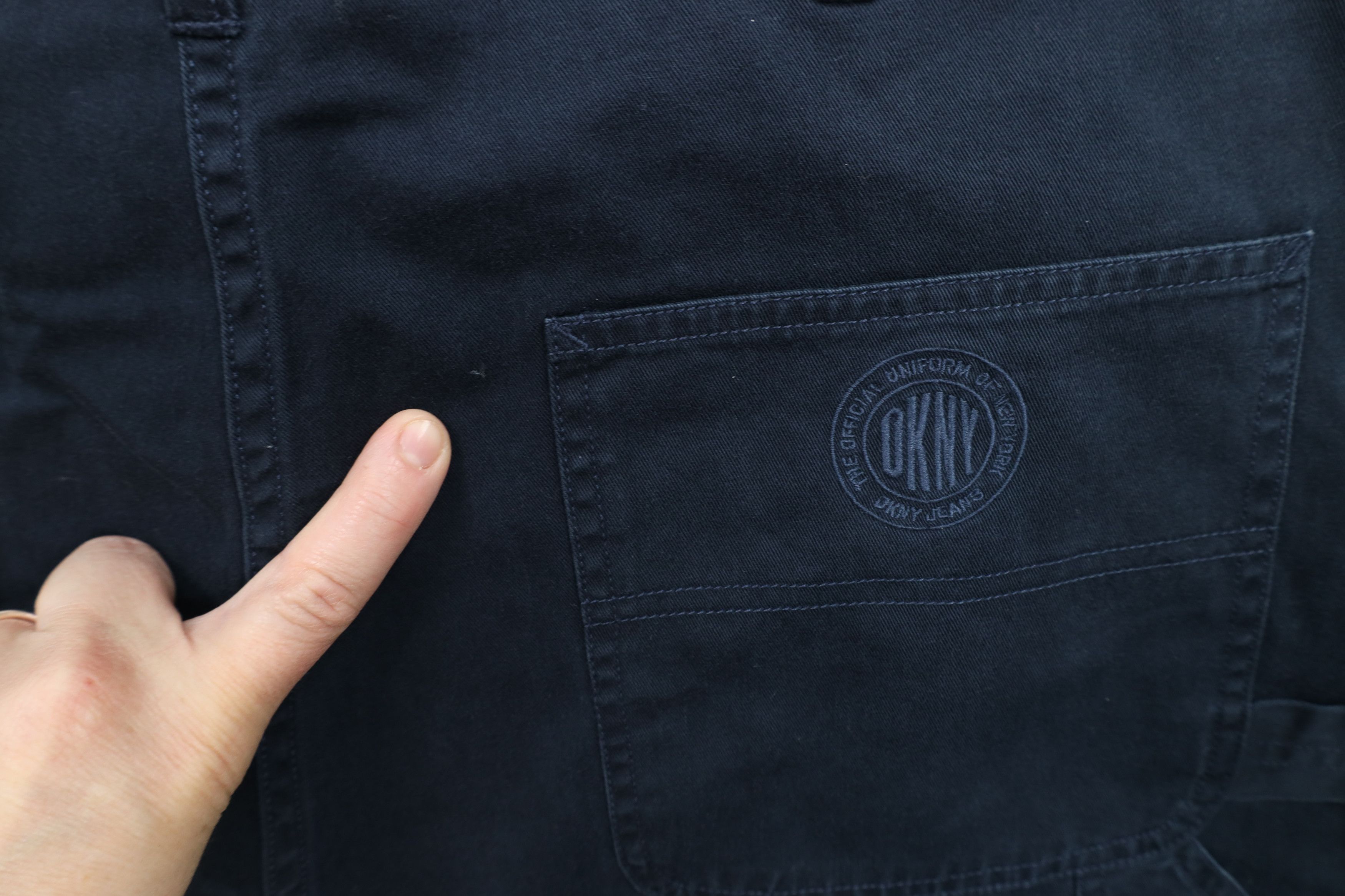 Deadstock Vintage 90s DKNY Baggy Dungaree Chino Shorts Blue