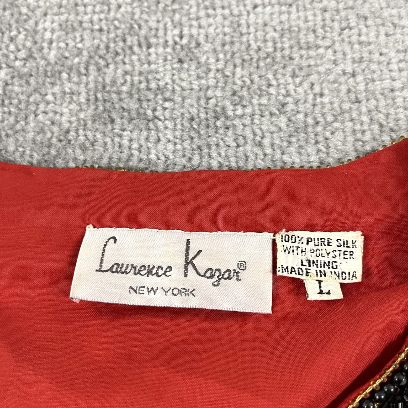 Vintage Vintage LAURENCE KAZAR Blazer Womens Large Red Silk Sequin Beaded Tassel Novelty Size L / US 10 / IT 46 - 2 Thumbnail
