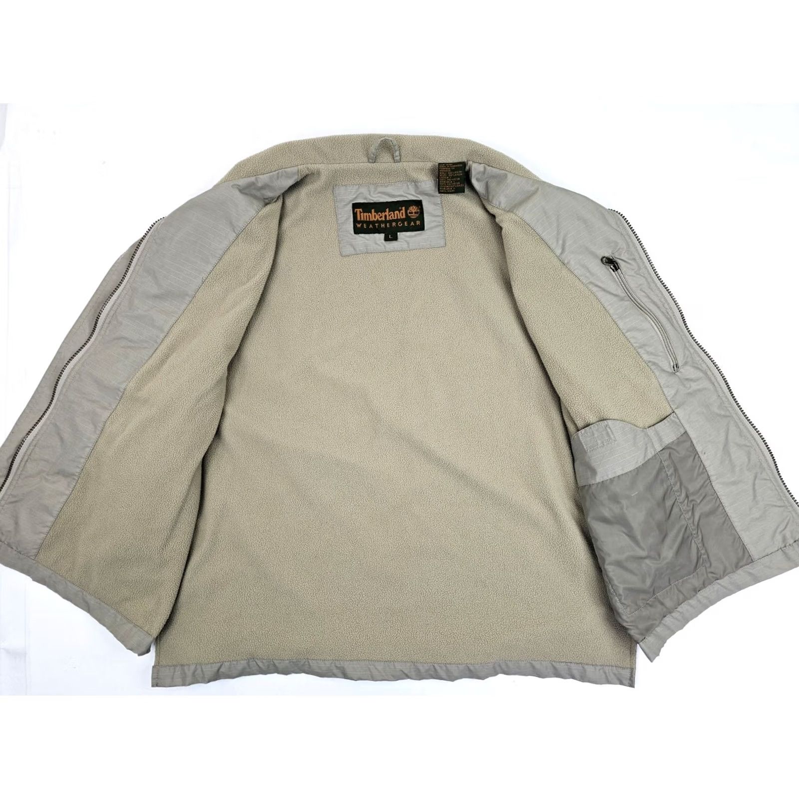Timberland VINTAGE Timberland Weathergear Vest Men L Beige Fleece-Lined Ripstop 90s Shooting Full Zip Retro Workwear Size US L / EU 52-54 / 3 - 6 Thumbnail
