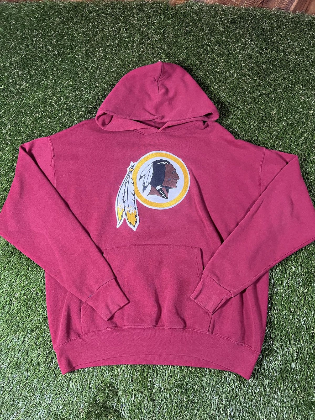NFL Vintage 90’s Faded Washington Commanders NFL Patched Hoodie Size US M / EU 48-50 / 2 - 1 Thumbnail