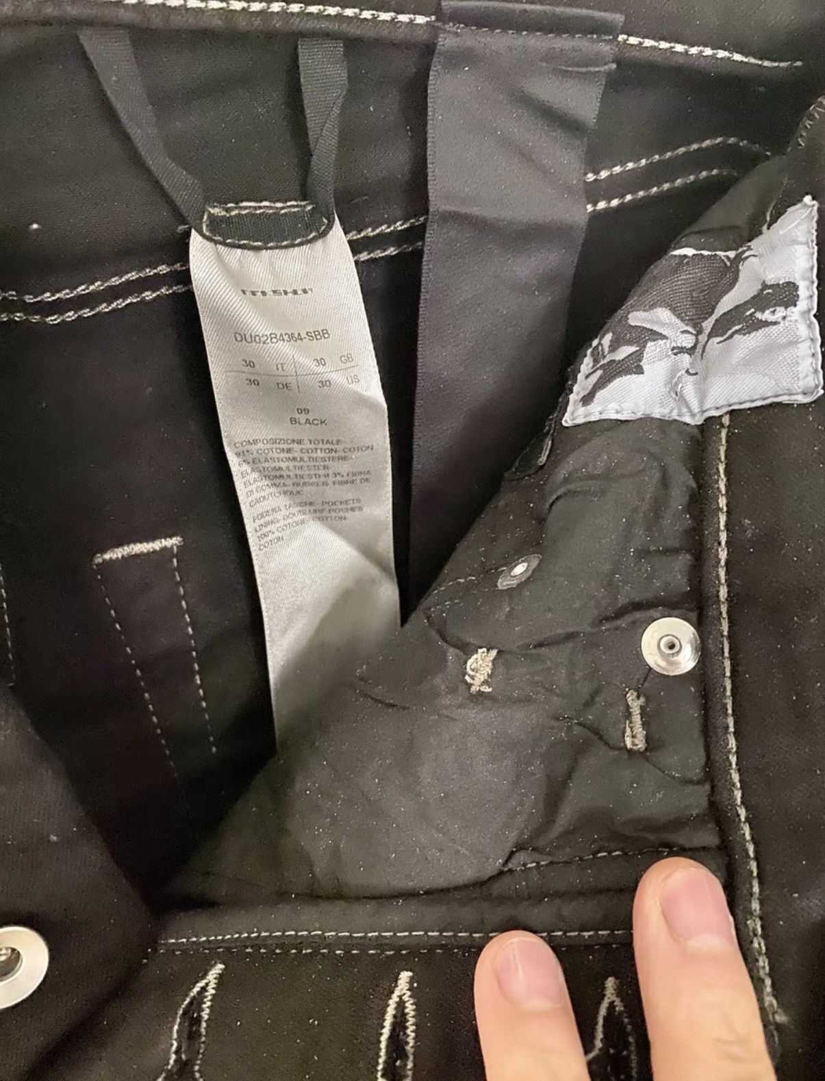 Rick Owens Rick Owens Men's Black Matte Wax-Coated Stretch Jeans Size US 30 / EU 46 - 3 Thumbnail