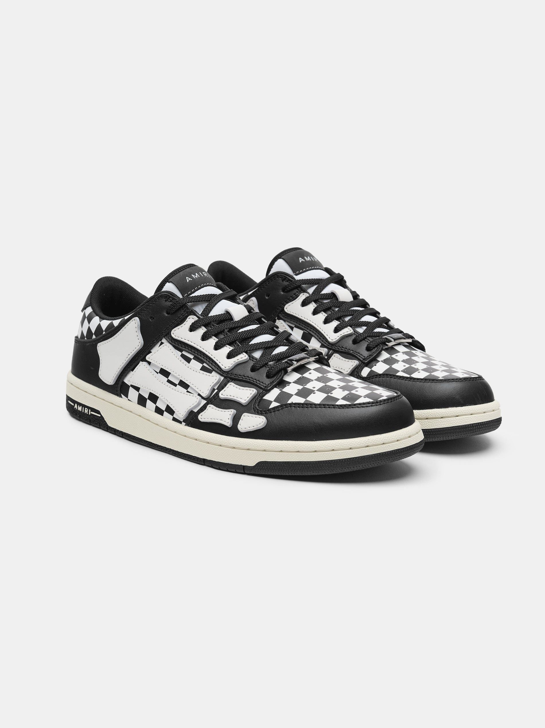 Amiri o1s1wg110625 Checkered Skelton Low-Top Sneakers Black/White Size US 12 / EU 45 - 2 Thumbnail