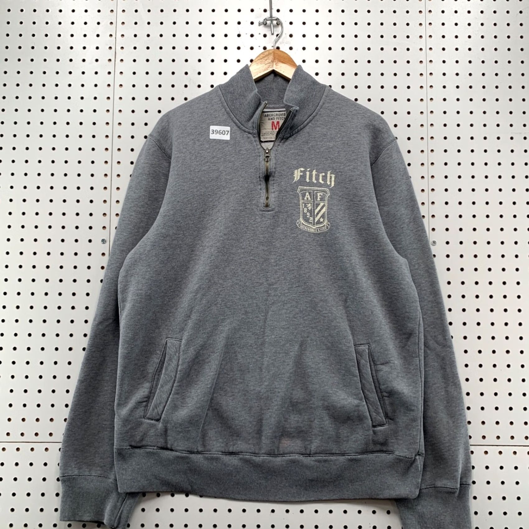 Abercrombie & Fitch Abercrombie Fitch 1/4 Zip Pullover Sweatshirt Mens Medium Gray Pocket 24x28 - Pre-Owned Size US M / EU 48-50 / 2 - 2 Thumbnail