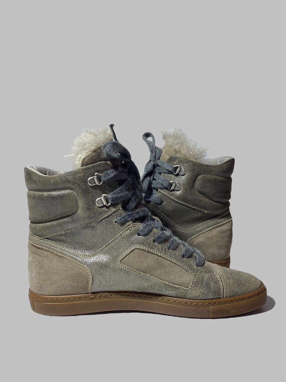 Brunello Cucinelli Brunello Cucinelli High Top Leather Sneakers Size US 7.5 / IT 37.5 - 6 Thumbnail