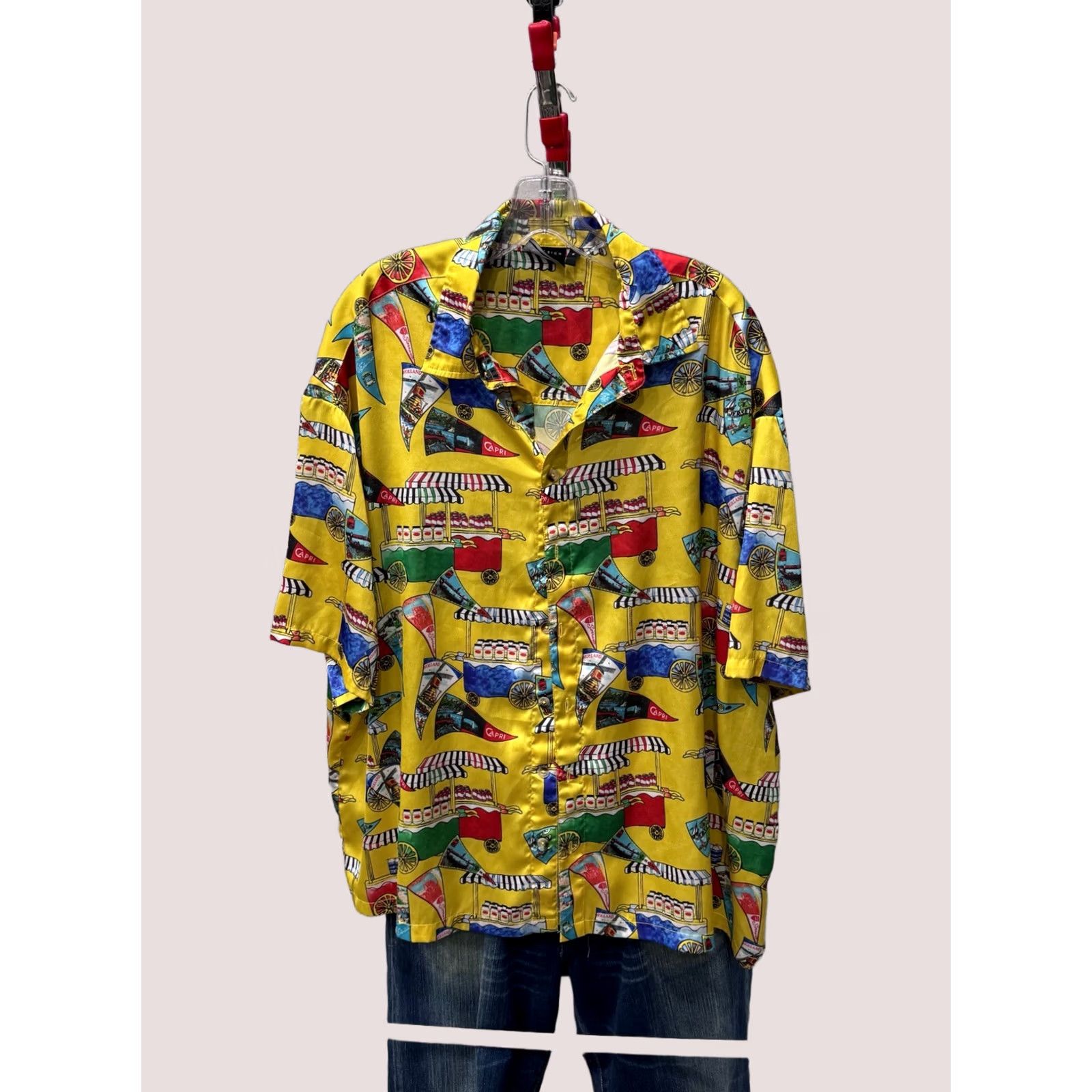 Asos RARE Asos CapriItalian Food Cart Hawaiian SHORT SLEEVE BUTTON UP SHIRT XL Size US XL / EU 56 / 4 - 1 Thumbnail