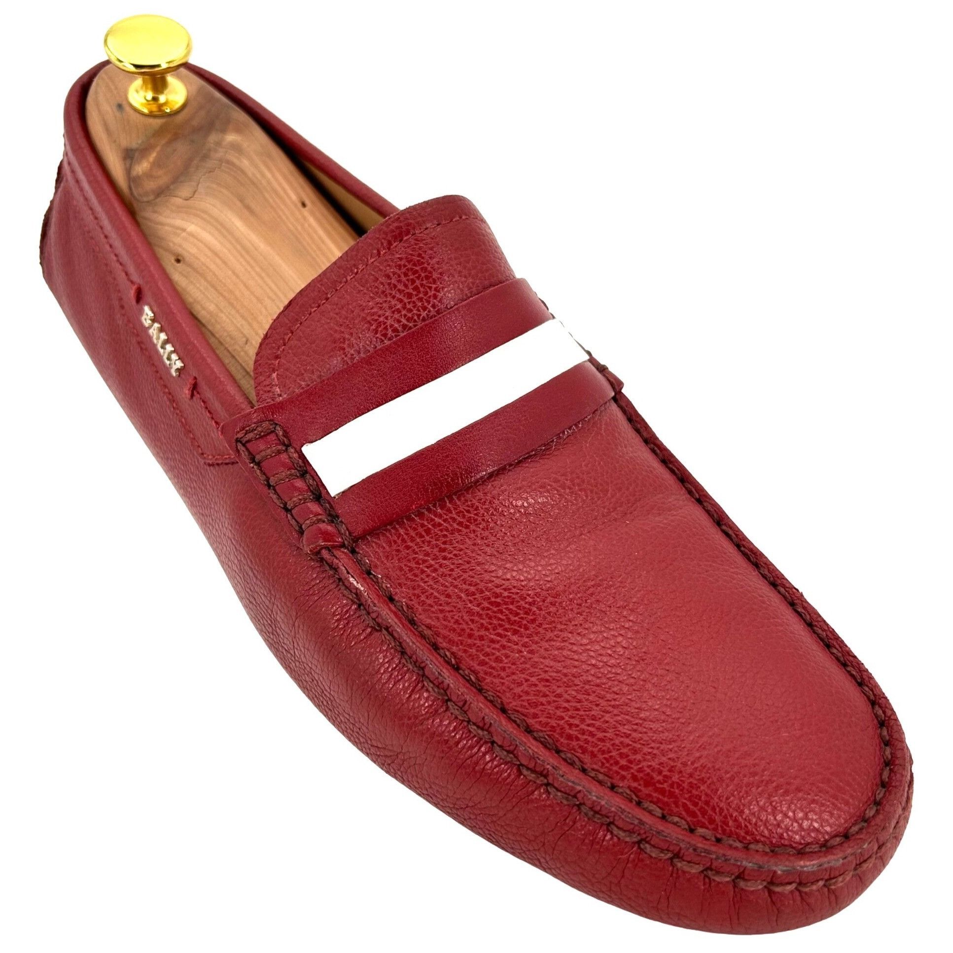 Bally Bally Switzerland Italy Red Leather Driving Loafers Men's 8E Size US 8 / EU 41 - 1 Thumbnail