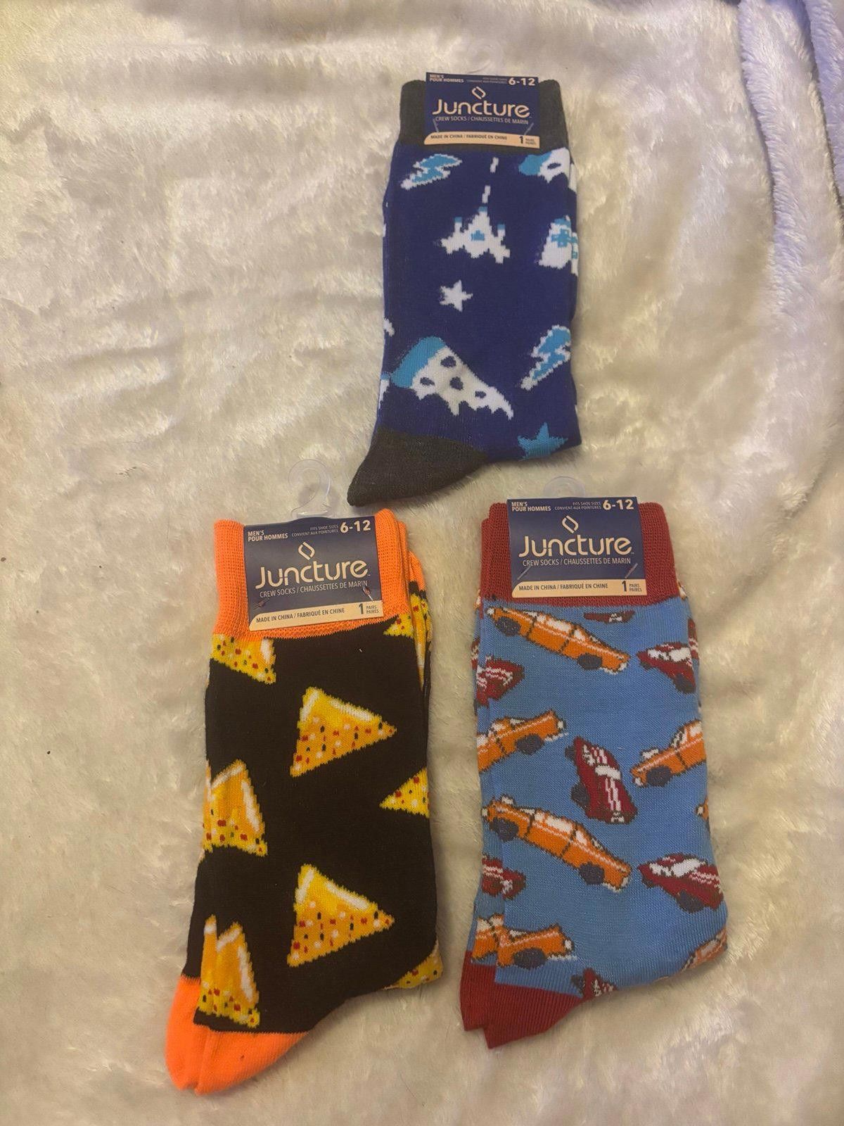 Other Juncture Novelty Crew Socks 3 Pack Size 6-12 Nacho Car Size ONE SIZE - 1 Thumbnail