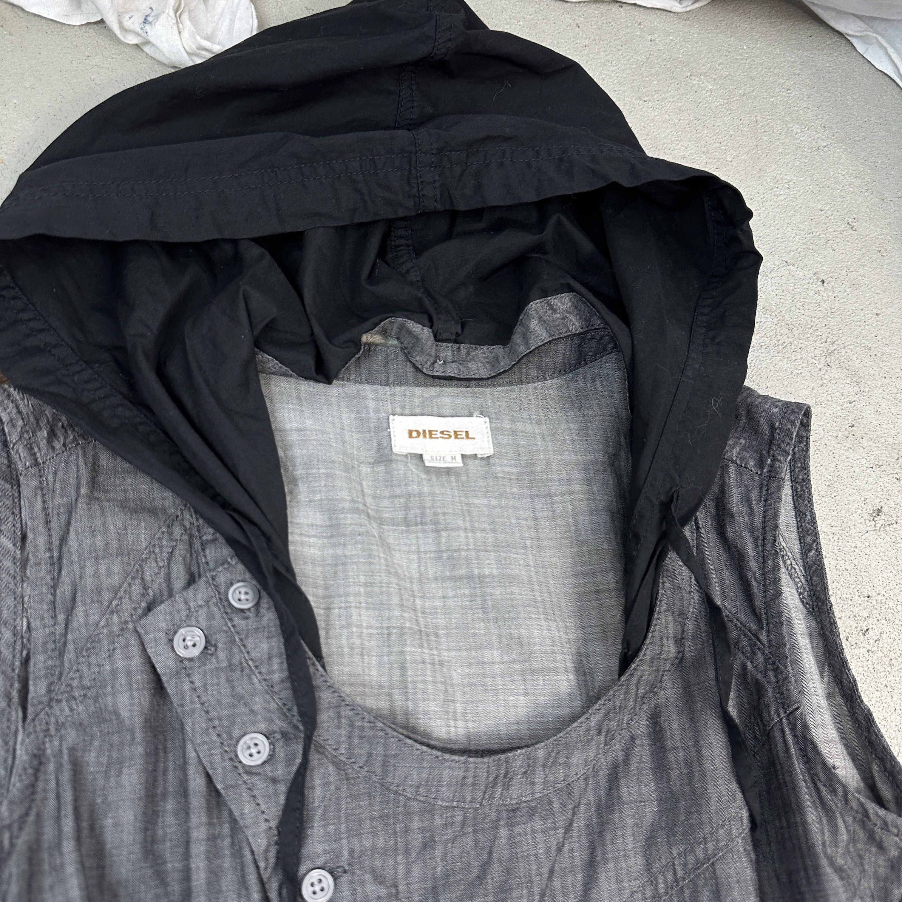 Diesel × Vintage Vintage Y2K Avant Garde Diesel Hoodie Dress Size M / US 6-8 / IT 42-44 - 7 Thumbnail