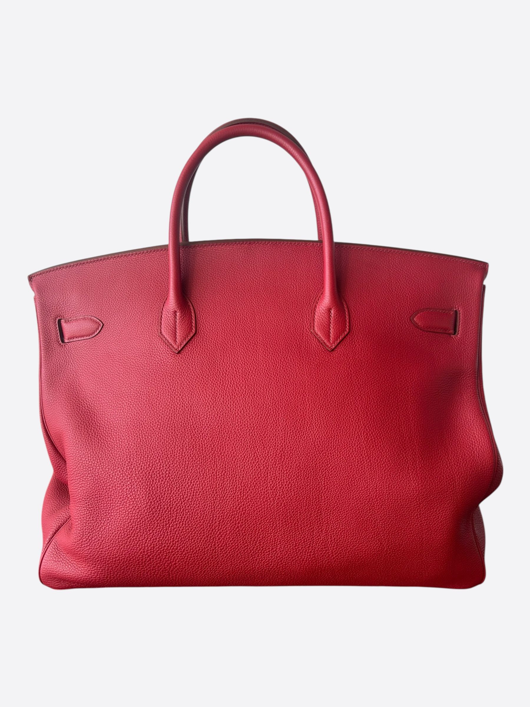 Hermes Hermes Red Togo & Palladium Hardware HAC Birkin 50 Size ONE SIZE - 3 Thumbnail