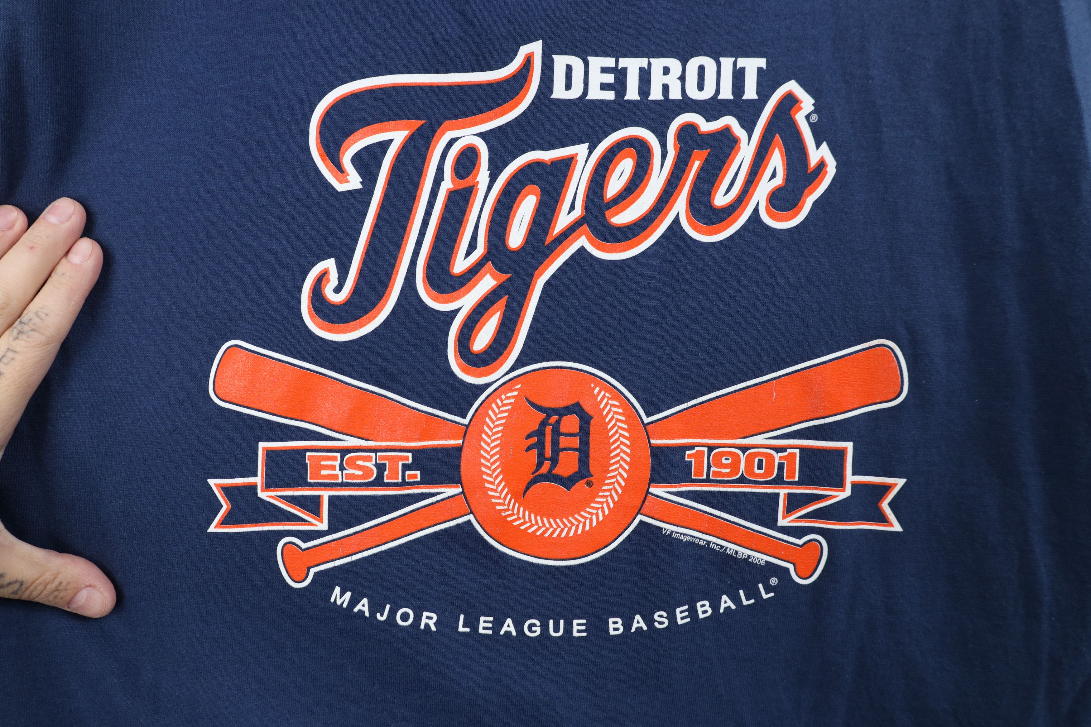Vintage Vintage Y2K 2006 Spell Detroit Tigers Baseball T-Shirt Blue Size US L / EU 52-54 / 3 - 6 Thumbnail