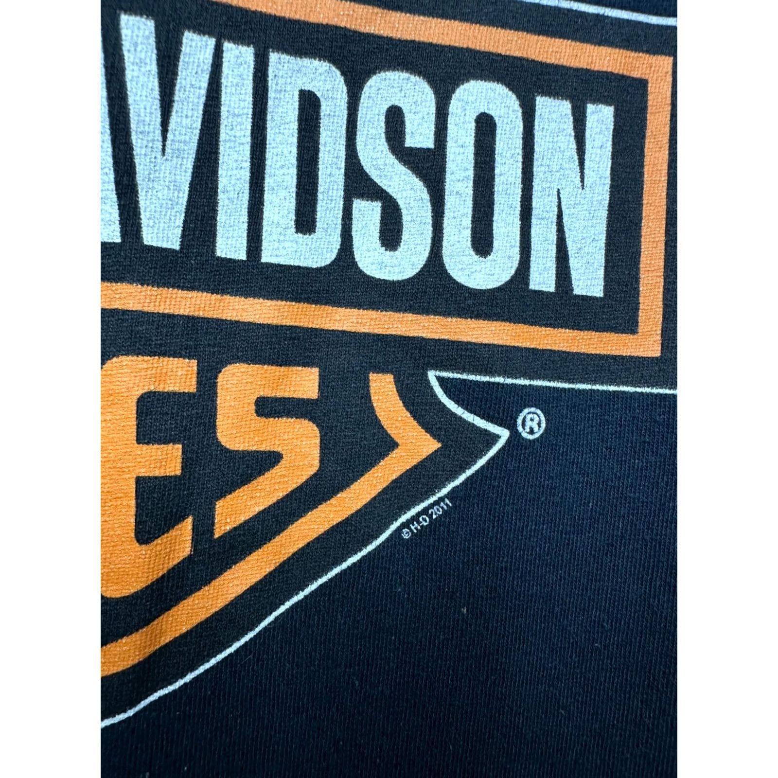Harley Davidson Harley-Davidson Newcastle 2011 Big Logo Mens T-Shirt Tee Size L Black Cotton Short Sleeve Crew Neck Graphic Print Logo Mens Size US L / EU 52-54 / 3 - 3 Thumbnail