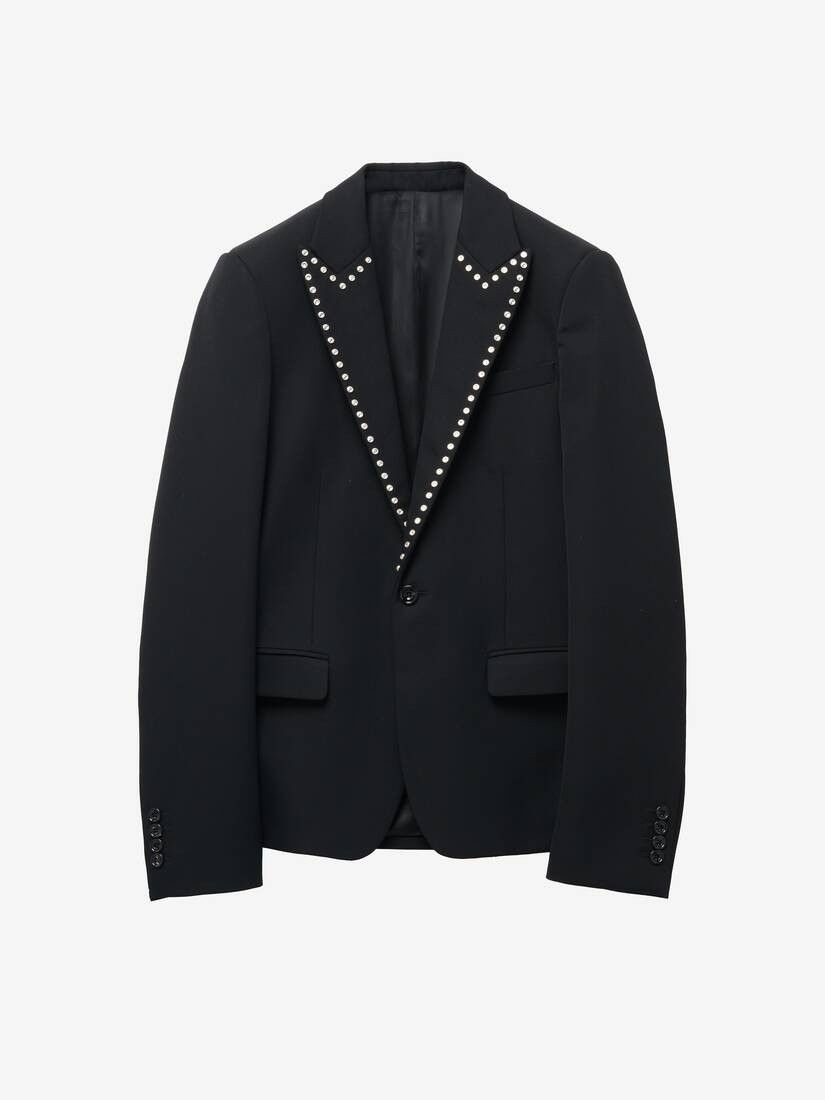 Alexander McQueen o1srvl11e0226 Crystal Stud Embroidery Single-Breasted Jacket Size US M / EU 48-50 / 2 - 1 Thumbnail