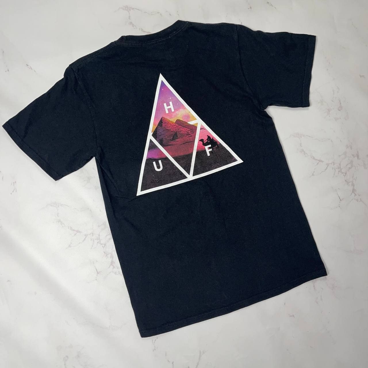 Huf HUF Mens S size ‘MIRAGE’ Triple Triangle T-Shirt BLACK Size US S / EU 44-46 / 1 - 2 Thumbnail