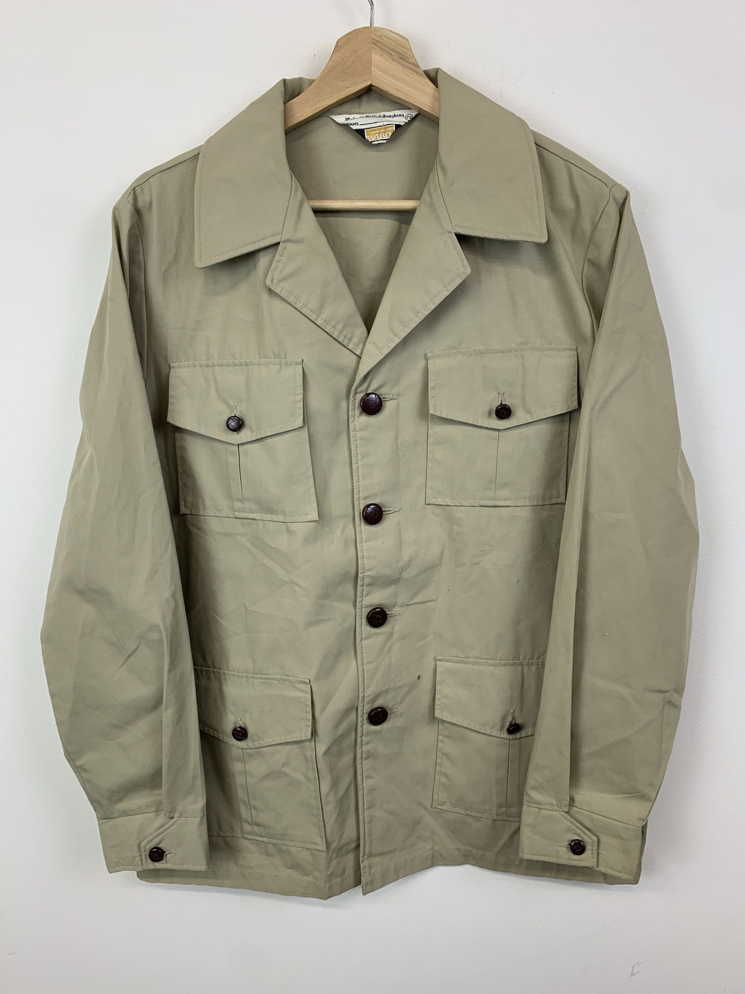 Vintage Vintage 90s Tan Light Windbreaker Button Up Jacket Size S Size US S / EU 44-46 / 1 - 1 Thumbnail