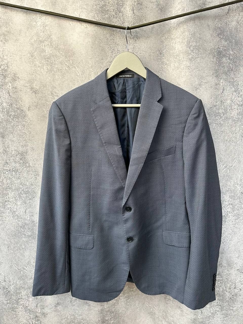 Designer × Emporio Armani Emporio Armani M Line Lana Wool Tweed Blazer Notch Jacket Size 50R - 2 Thumbnail