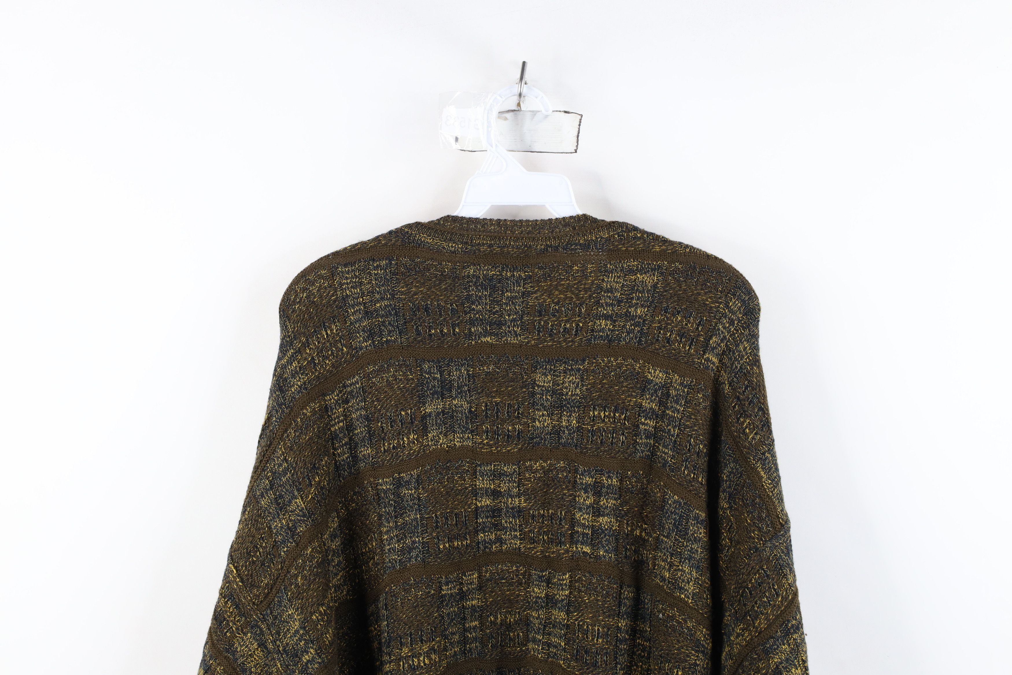 Vintage Vintage 90s Streetwear Tone Knit Crewneck Sweater Plaid Size US L / EU 52-54 / 3 - 10 Thumbnail