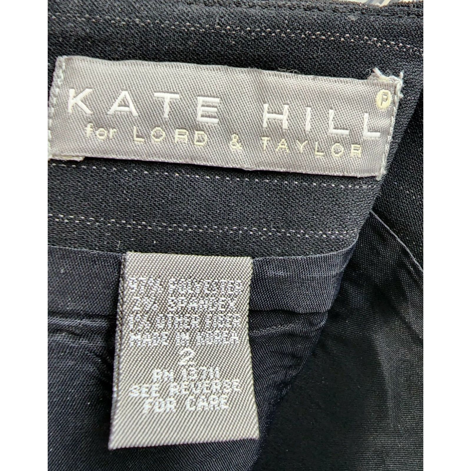 Vintage VINTAGE Women's Kate Hill Black Pencil Skirt Lined Above Knee Business Sz 2 Dress, 90s, Pinstripe, Polyester blend, Zip, Regular, Black, Womens, Skirt Size 26" / US 2 / IT 38 - 4 Thumbnail