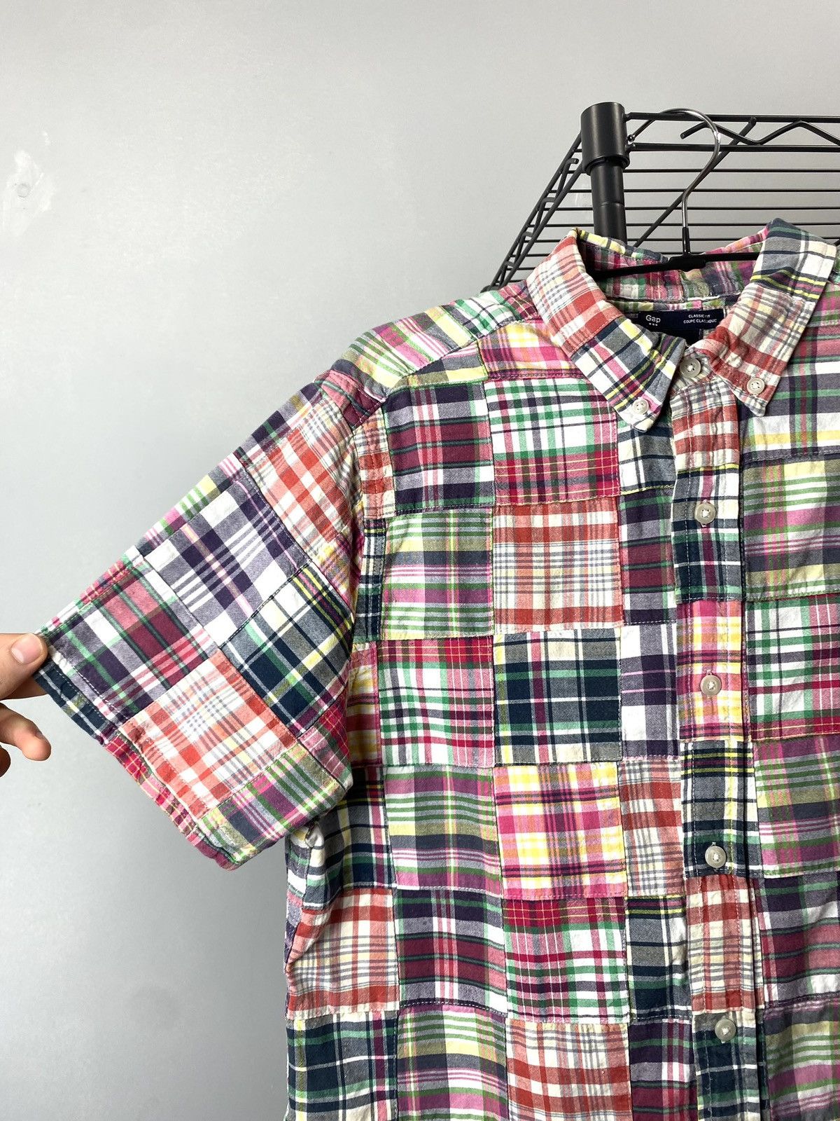 Gap × Vintage 💥Rare 1990’s Vintage Gap Patchwork Shirt Ralph Lauren Style Size US M / EU 48-50 / 2 - 3 Thumbnail