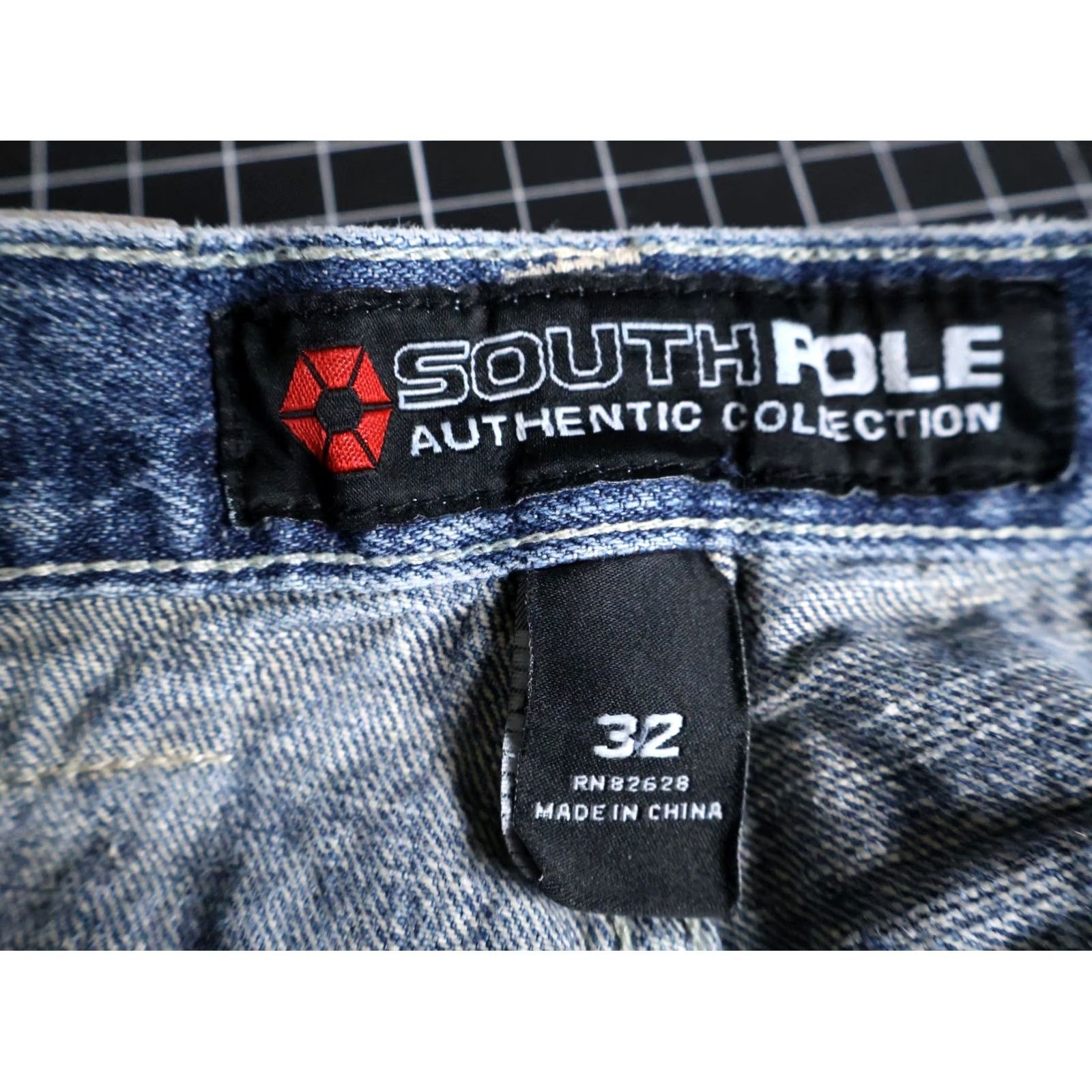 Southpole VINTAGE Southpole Jeans Men 30 x 29 Blue Denim 5-Pocket Baggy Straight Relaxed High Rise Y2K 90s Hip Hop Retro Riveted Size US 30 / EU 46 - 3 Thumbnail