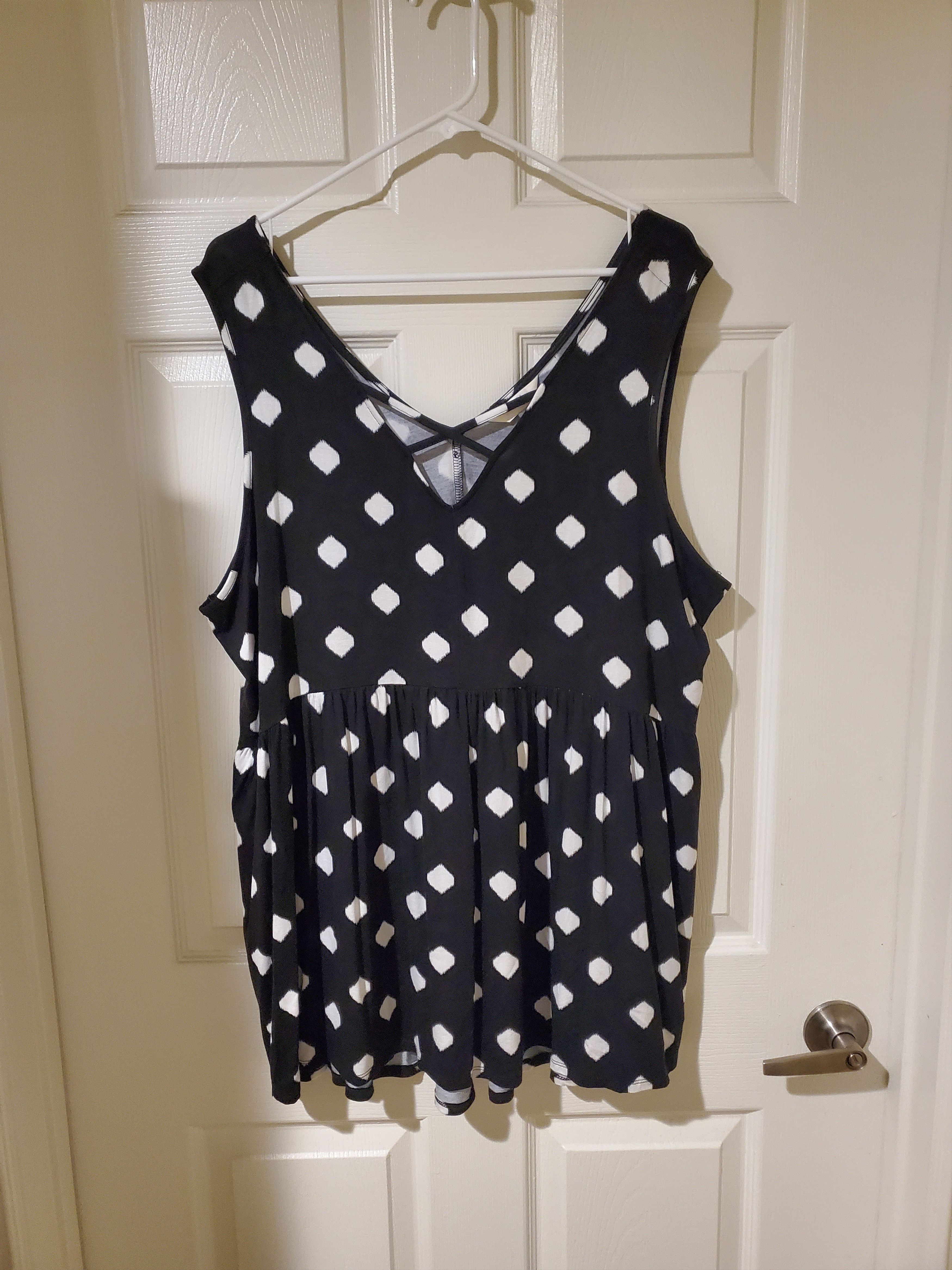 Other Black and white polka diamond tank top blouse Size XXL / US 16-18 / IT 52-54 - 1 Thumbnail