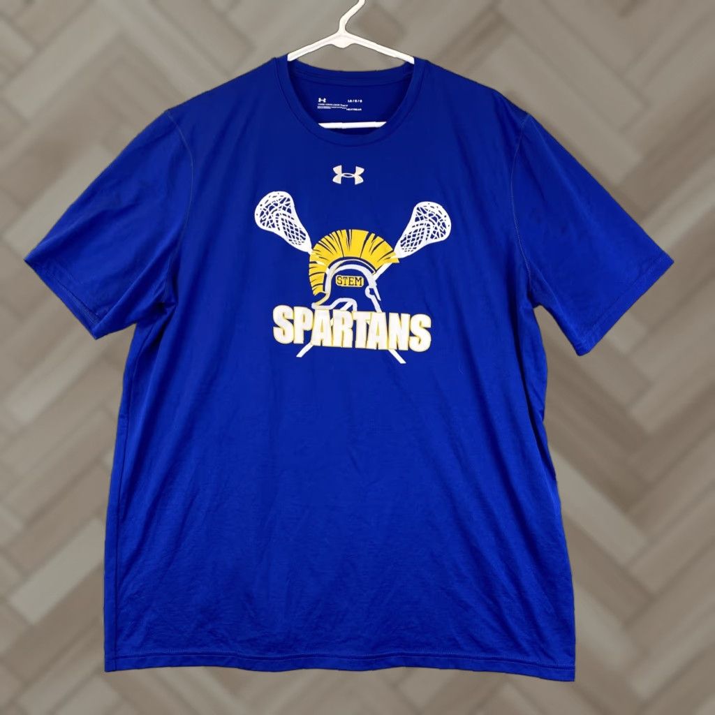 Under Armour Under Armour T-Shirt Spartans Dry Fit Blue L Large Men Crewneck Short Sleeve Regular Size US L / EU 52-54 / 3 - 1 Thumbnail