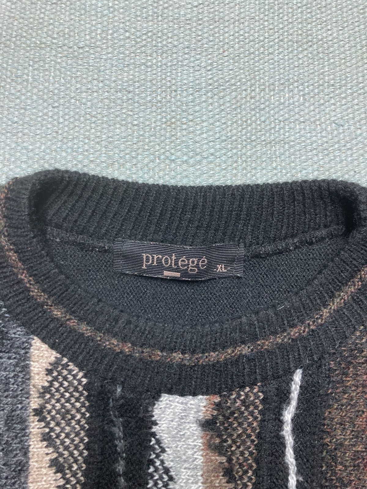 Protege × Vintage Vtg protege sweater acrylic deep knit 3D textured coogi XL Size US XL / EU 56 / 4 - 4 Thumbnail