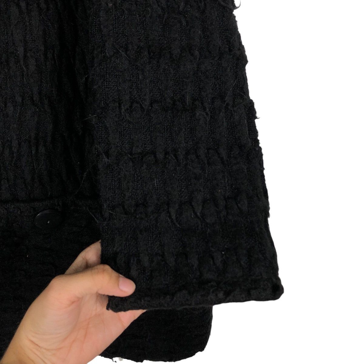 Issey Miyake 🔥Rich Black- Vintage Wool Jacket Button Elmorea Japan Made Size US L / EU 52-54 / 3 - 15 Thumbnail