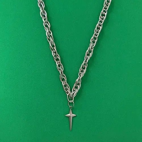 Designer × Jewelry Titanium Steel Cross Pendant Necklace for Men Women Size ONE SIZE - 1 Thumbnail
