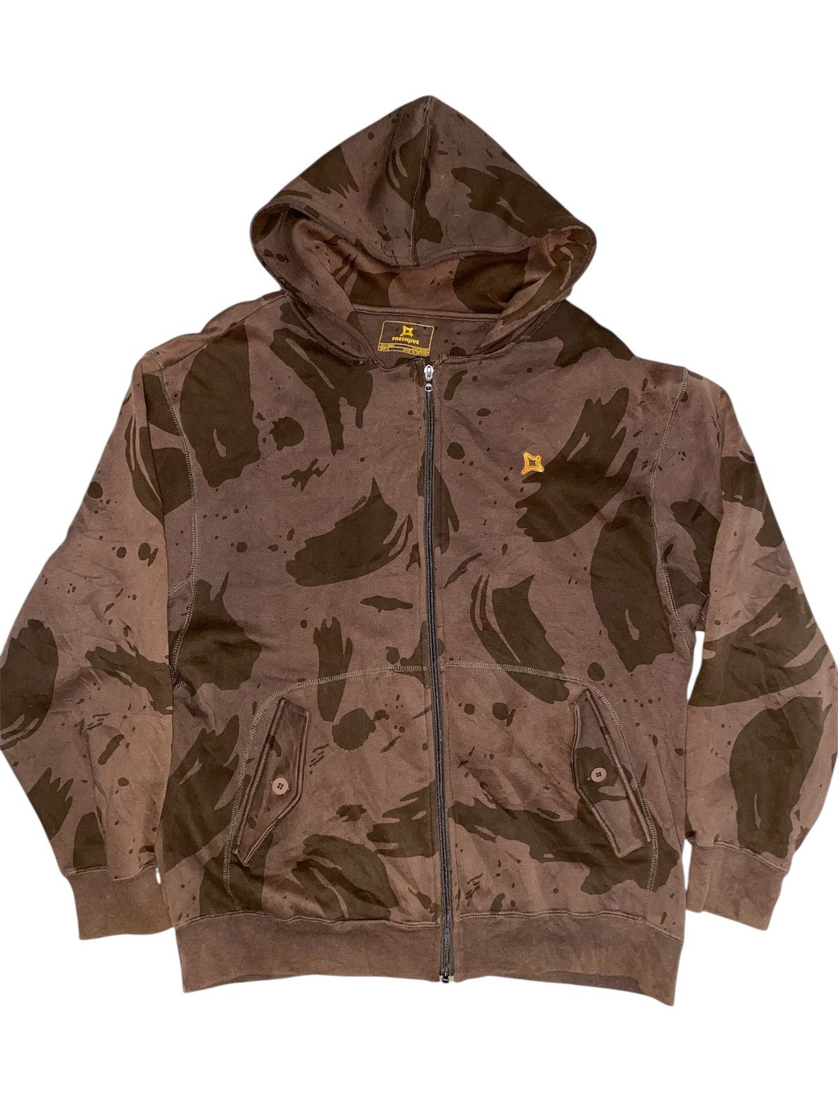 Freshjive × Vintage Freshhive Brown Camouflage Zipper Hoodie Size US L / EU 52-54 / 3 - 1 Thumbnail