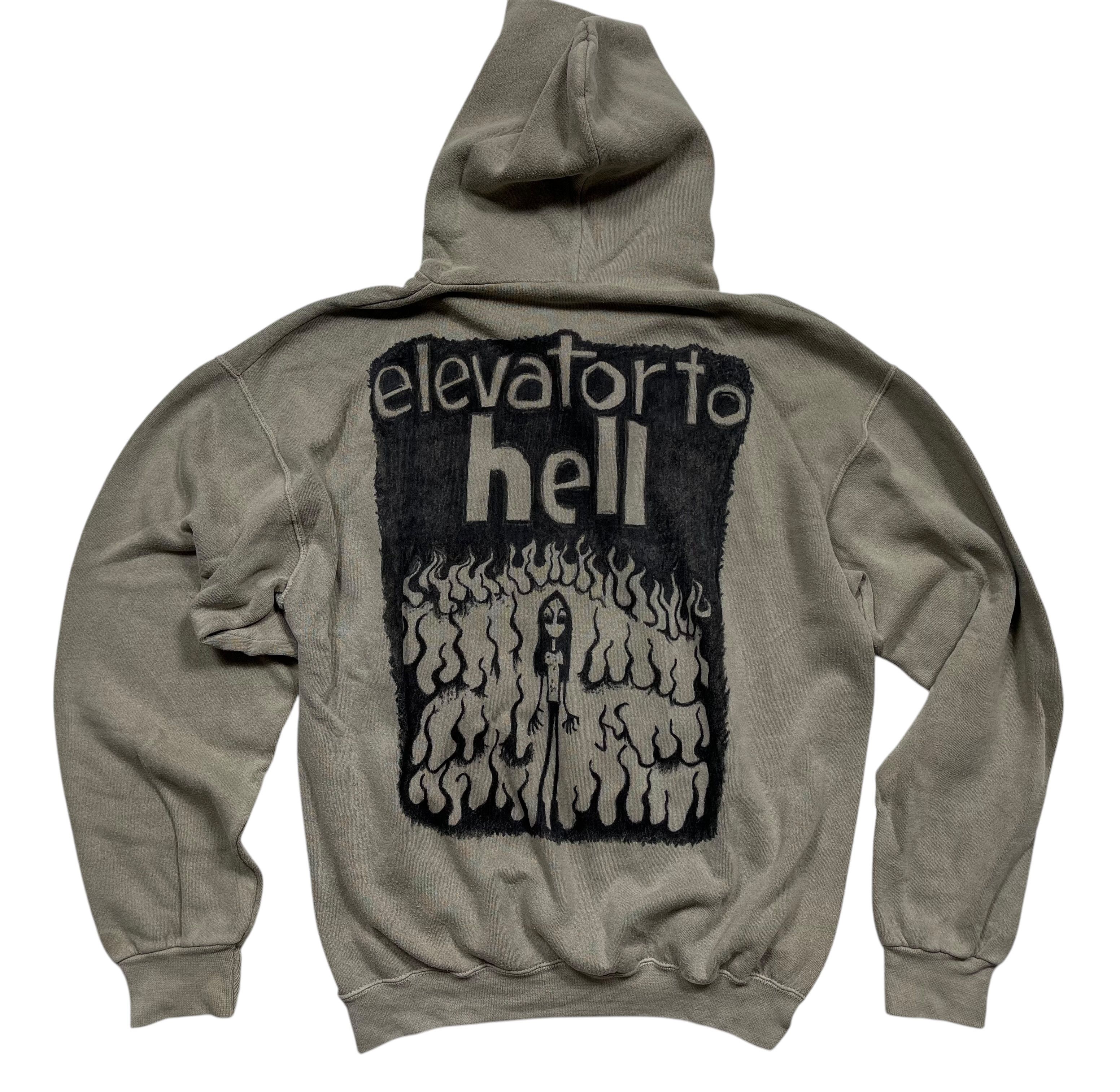Vintage 90s Elevator to Hell Made In Usa Hoodie Grunge Lofi