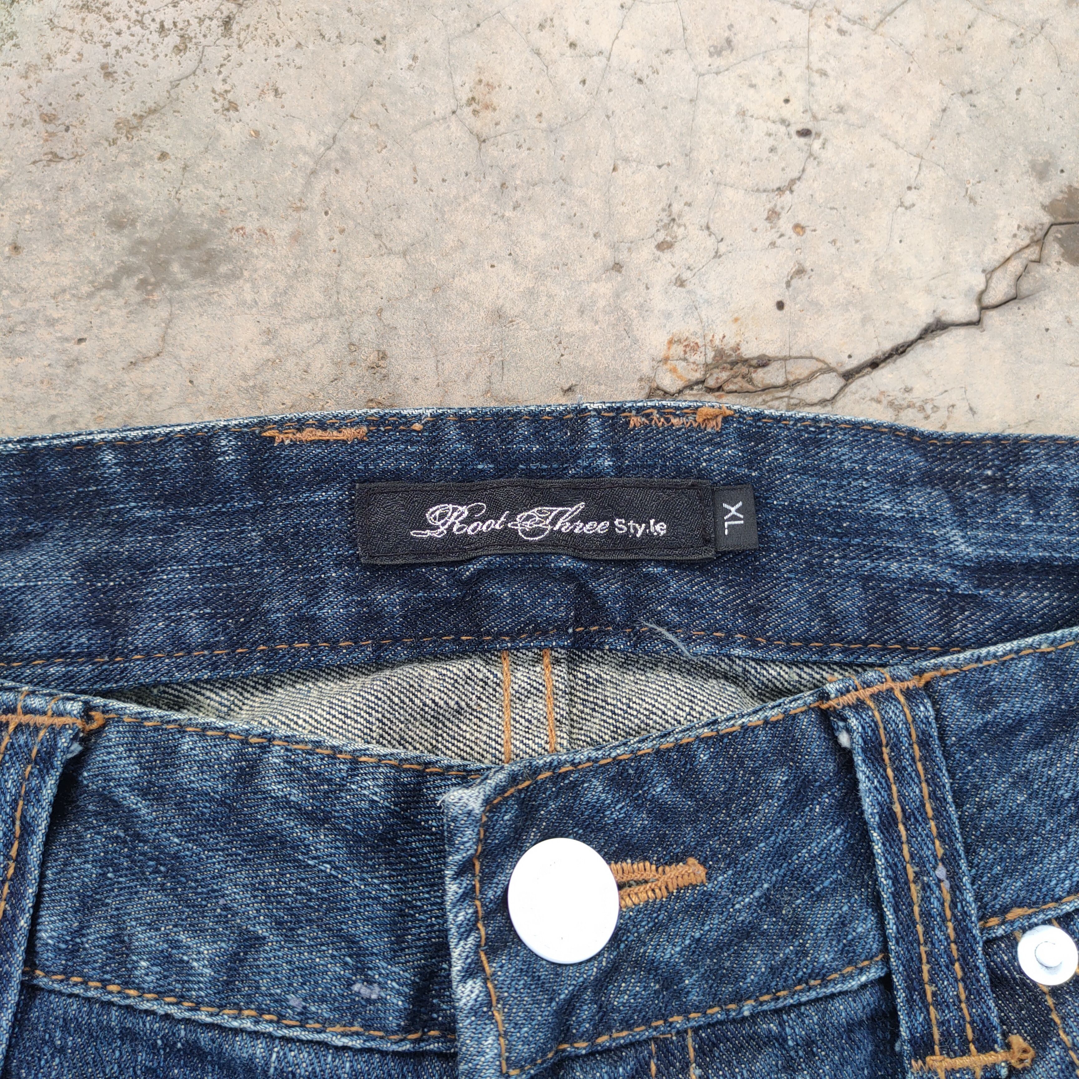 Roots W35 VINTAGE ROOT THREE PAINTER DISTRESSED DENIM JEAN PANTS Size US 35 - 5 Thumbnail