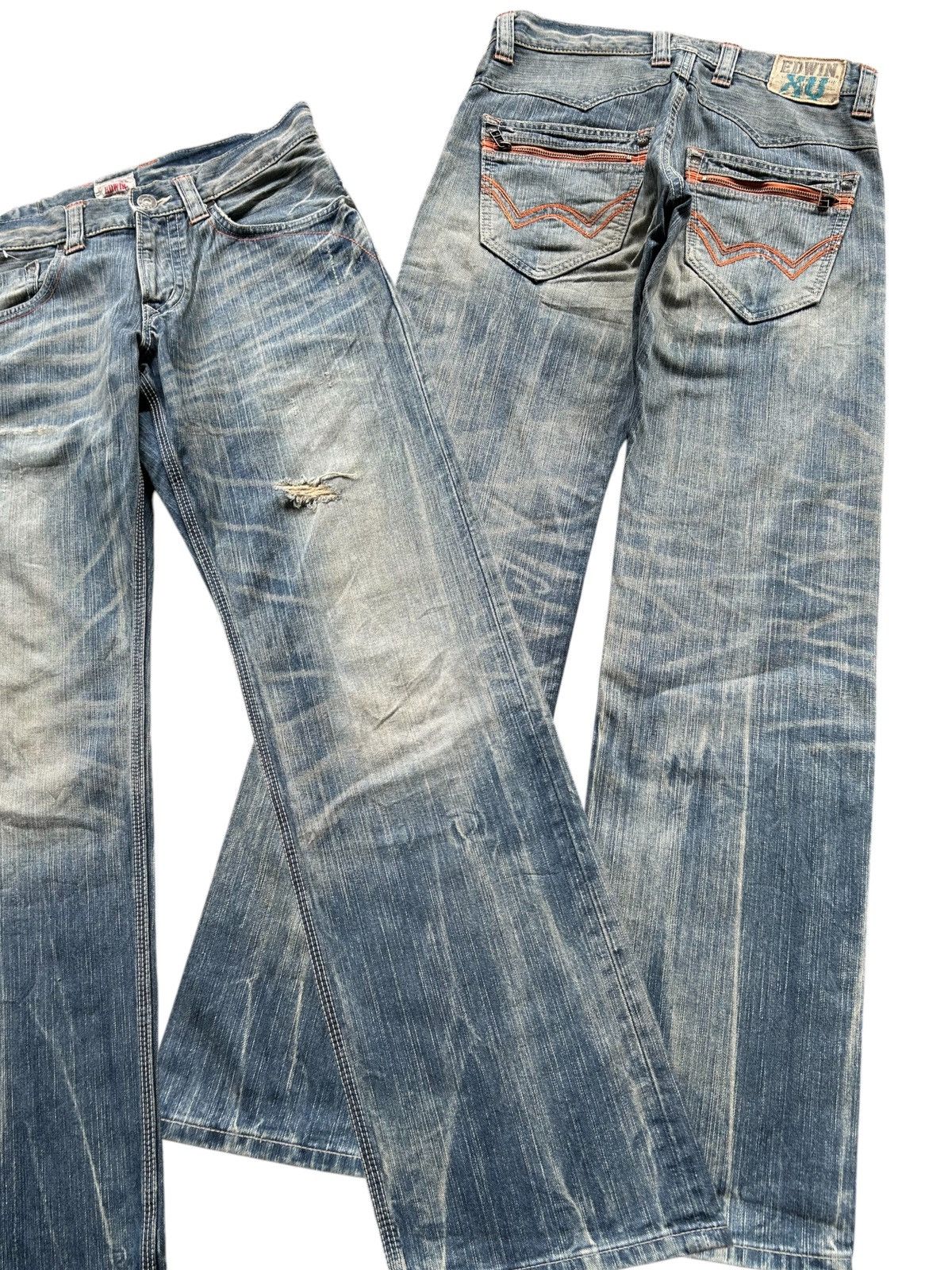 Japanese Brand × Kapital × Vintage Edwin Rusty Mudwash Distressed Japanese Denim Jeans Size US 31 - 1 Thumbnail