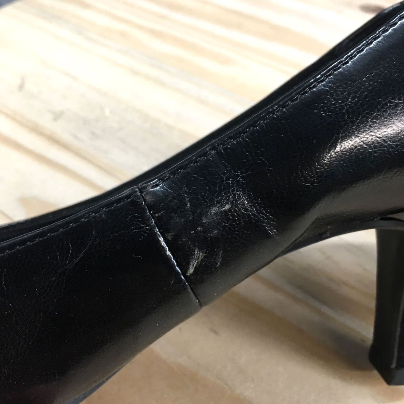 Vintage LifeStride Heels Womens 8.5M Klarissa Pump Black Leather Pointed Toe Casual Pump Mens? Nope Size US 9 / IT 39 - 6 Thumbnail