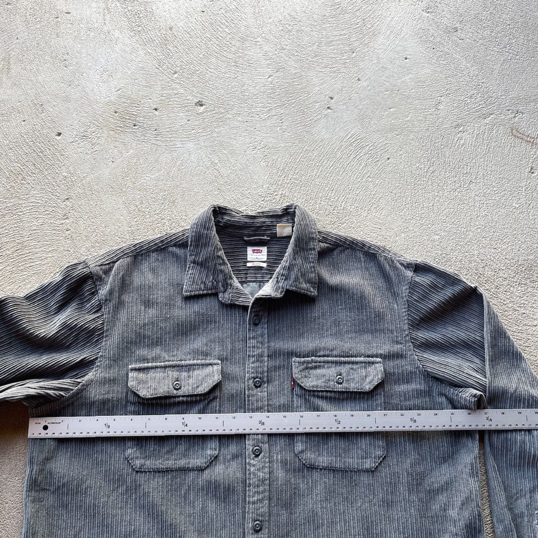Levi's Levi's Shirt Men XL Gray Corduroy Button-Up Western Cowboy Classic Casual Mens Button-Front 60s-90s Influence Size US XL / EU 56 / 4 - 7 Thumbnail