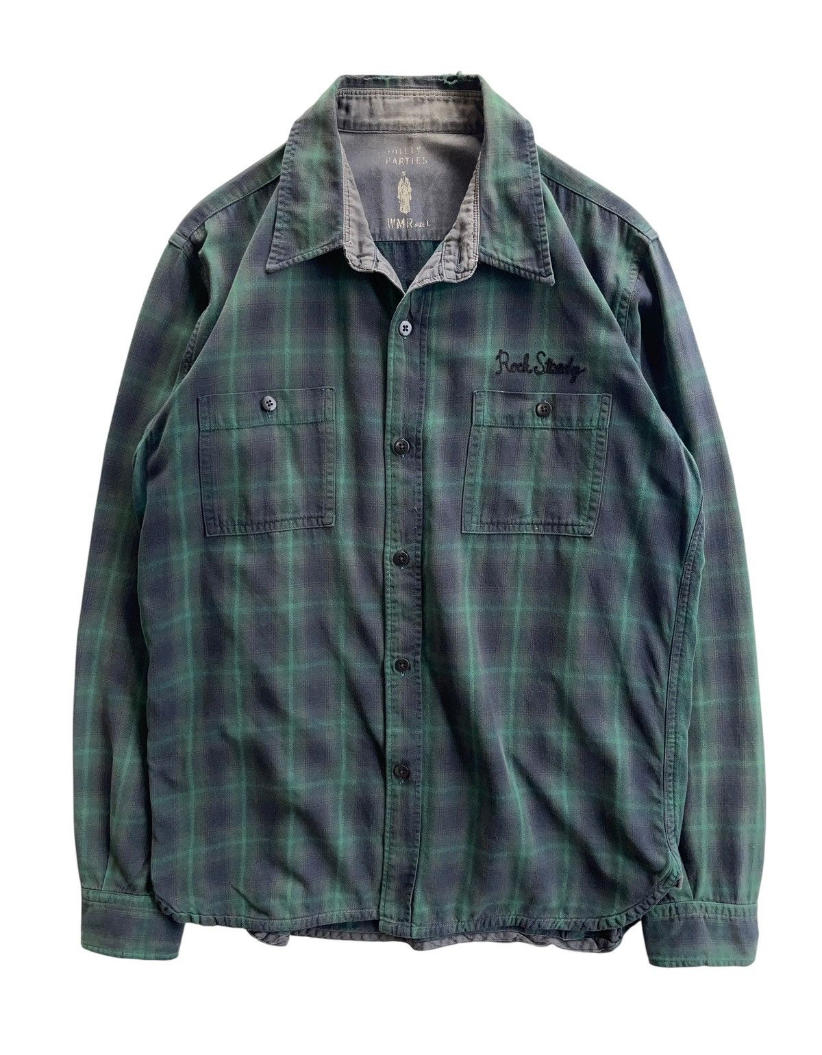 Wacko Maria "Rock Steady" Guilty Parties Distressed Sunfaded Ombre Shirt Size US L / EU 52-54 / 3 - 1 Thumbnail