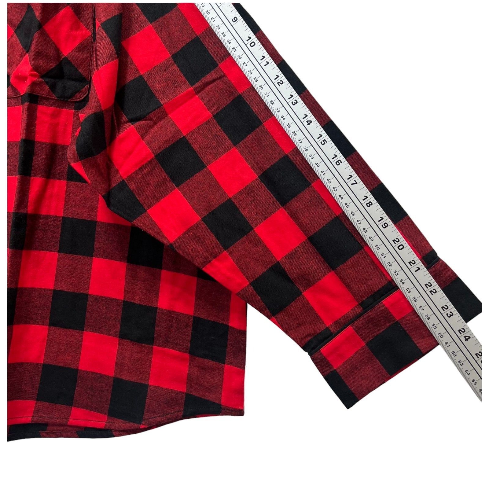 Other Wonder Shop - Women's Red Buffalo Check Flannel Pajama Set - Size ONE SIZE - 11 Thumbnail