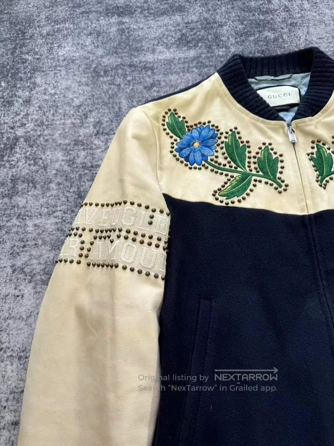 Gucci gucci floral embroidered leather sleeve jacket. Size US L / EU 52-54 / 3 - 3 Thumbnail