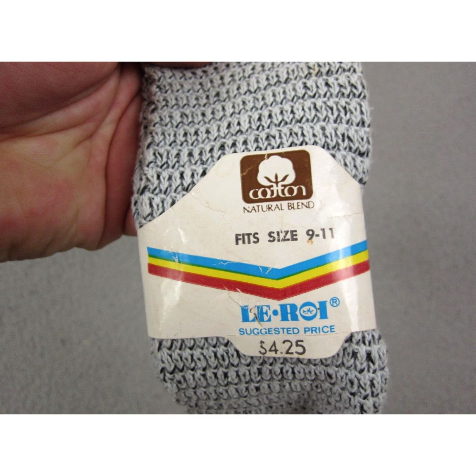 Vintage VINTAGE LeRoi Socks Mens 9-11 Blue Cable Crew USA 90s Made in USA Kn ee High Casual Cotton Polyester Size ONE SIZE - 2 Thumbnail