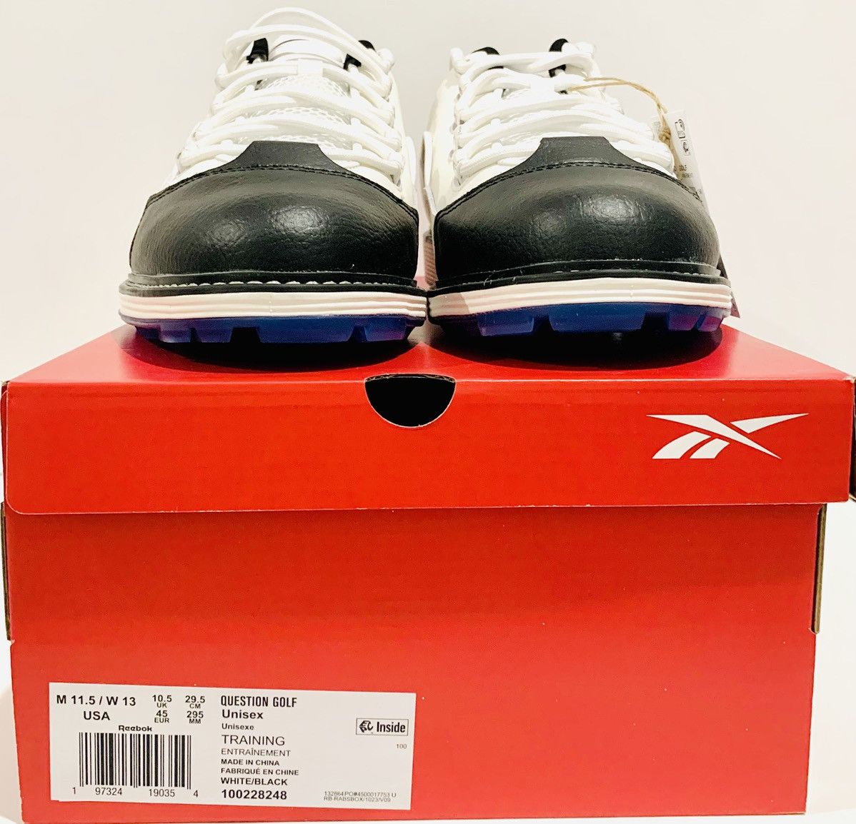 Reebok Reebok Men’s A.I. Question Golf Shoes Sz(11.5) White/Black Size US 11.5 / EU 44-45 - 3 Thumbnail