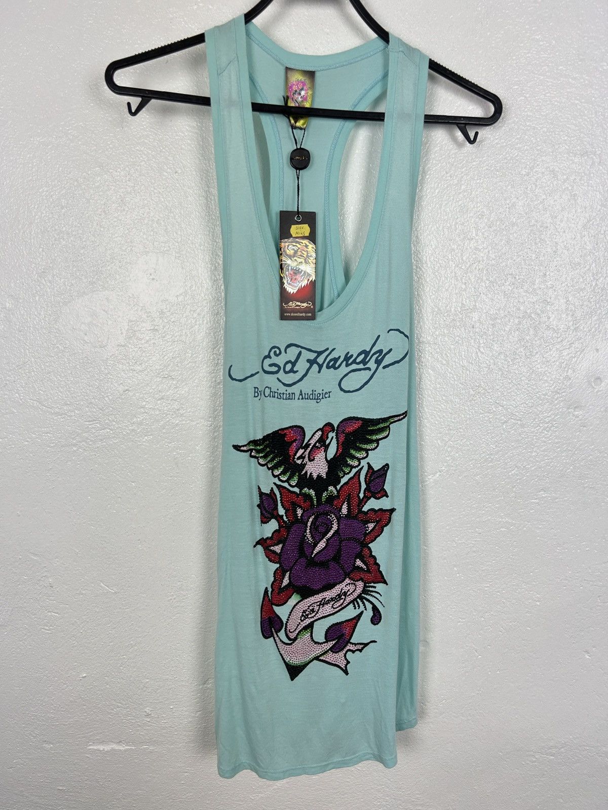 Christian Audigier BNWT Ed Hardy Eagle Rhinestone Ladies Tank Top Sleeveless Size S / US 4 / IT 40 - 1 Thumbnail
