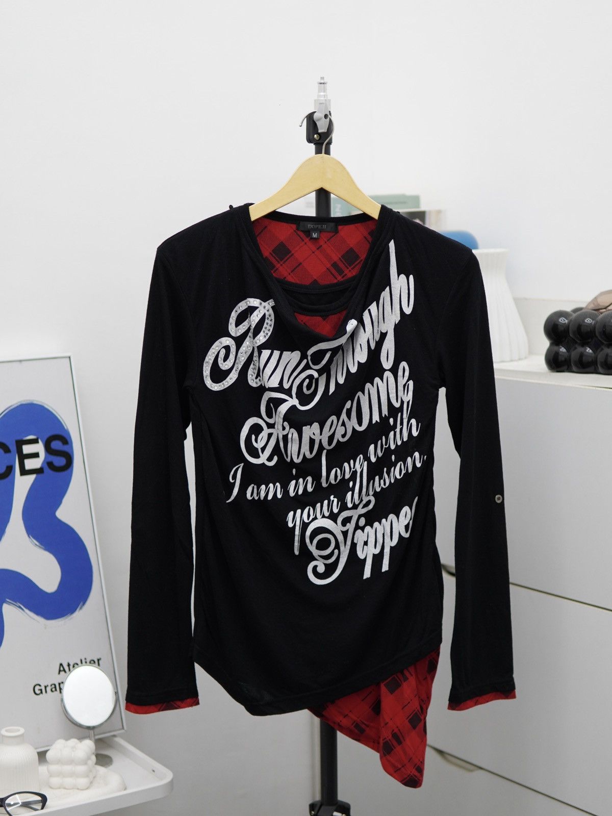 If Six Was Nine 2000s DOPE.H Layered Poem Longsleeve Japanese Archive Vkei Size US M / EU 48-50 / 2 - 1 Thumbnail
