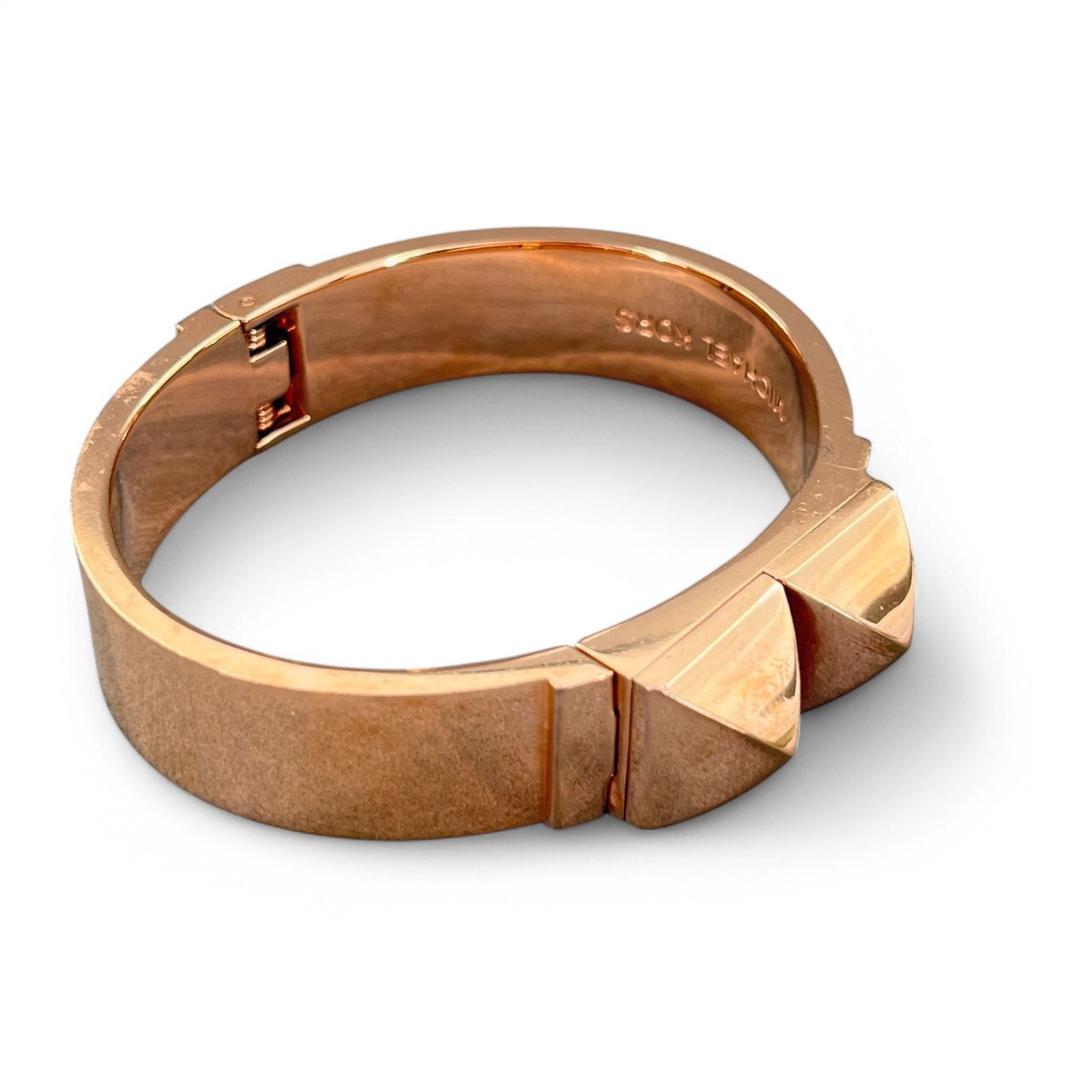Michael Kors Michael Kors Pyramid Stud Bangle Bracelet Hinged Rose Gold Size ONE SIZE - 9 Thumbnail